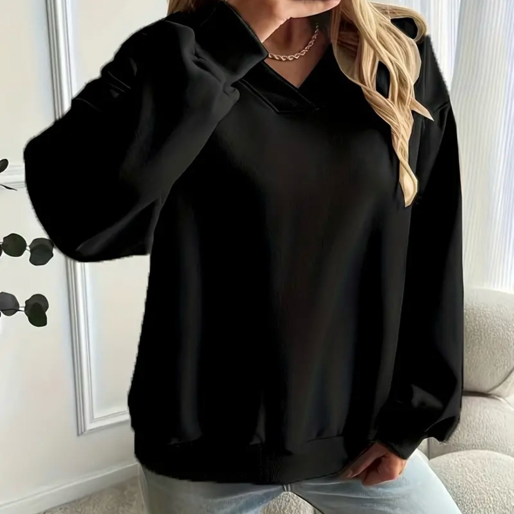 Oversized V Neck Streetwear Sweatshirt